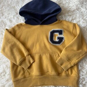 GAP Kids Mustard Yellow Hoodie with Navy Hood and 'G' Patch